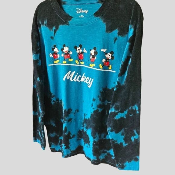 DISNEY Plus Size Tie Dye Mickey Mouse Long Sleeve Graphic Tee - Picture 3 of 10